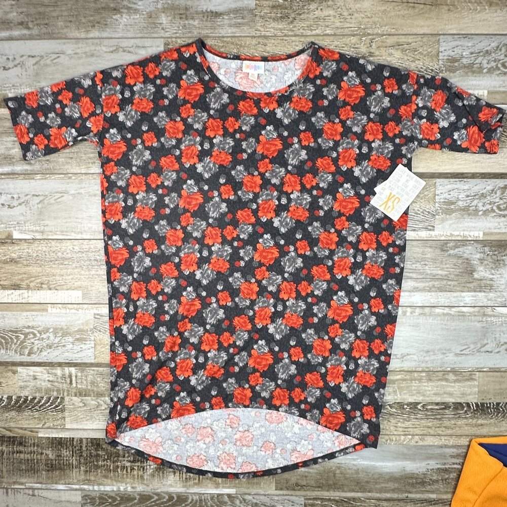NWT Lularoe Irma XS black red floral